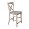 International Concepts Cosmo Counter Height Stool, 24" Seat Height, Washed Gray Taupe S09-142 - alternate 2